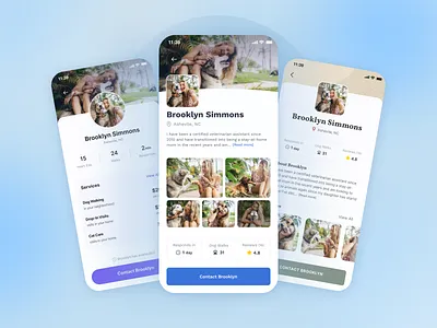 Dog walker app design explorations app design product design profile ui