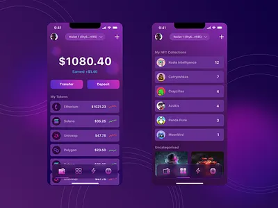 Crypto Wallet for Web 3.0 app app design mobile ui uidesign uiux