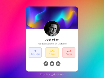 Daily UI #006 - User Profile Design 100 days challenge daily ui day 6 design challenge user profile