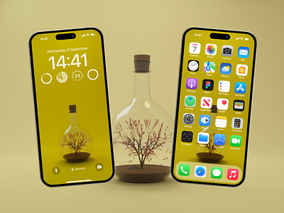 A mobile autumn vibes wallpaper 3d 3d illustration art autumn blender design figma graphic design illustration mobile design mobile wallpaper ui wallpaper