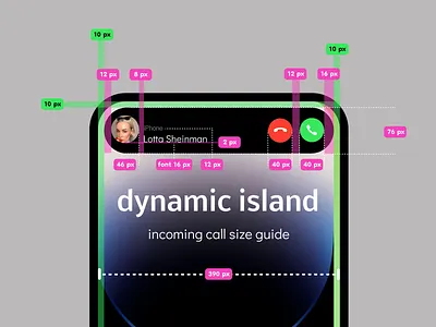 Dynamic island design mobile ui