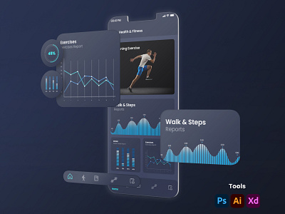 Health & Fitness 3d animation app design branding design fitness app design graphic design health logo motion graphics ui uiux ux