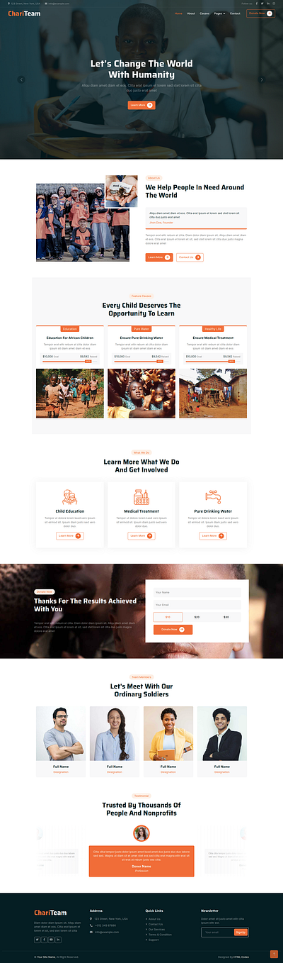 Online Charity Web Design animation ui