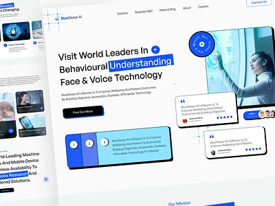 BlueSkeye - AI Website Landing Page ai ai robot artificial intelligence blue home page landing page neubrutalism service technology ui uidesign uiux user interface web web design website website design