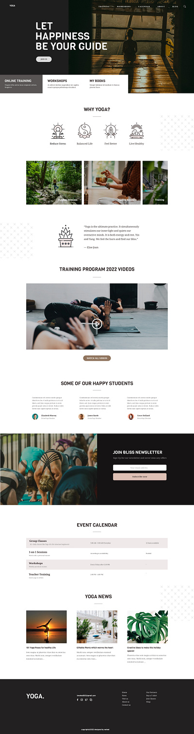 Yoga Website Design adobe xd branding figma ui user experience uxdesign visual design yoga design