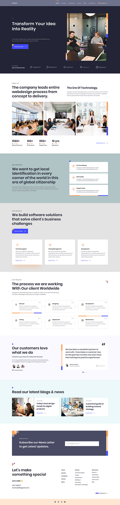 Company Services UI Design ui