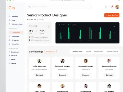 Job - Applicant Details admin admin dashboard applicant applicant tracking system candidate details careers crm design employement employment hr hrm candidate job finder job listing job seeker minimal design popular design product design recruit webapp design