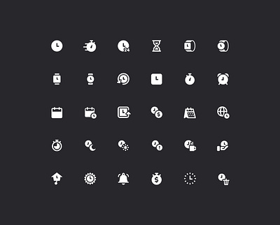 Time and Calendar app bell calendar date day design hand watch icon icon set icondesign iconography iconpack icons iconset illustration logo night smart watch time ui