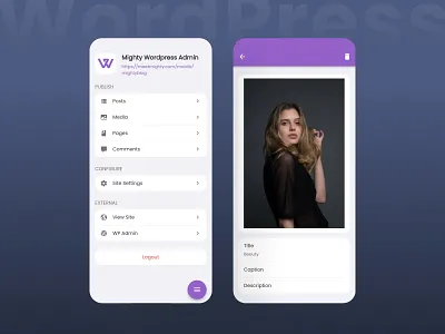 WordPress Admin App android app design flutter ios ui