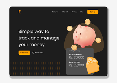 F. - Landing page dailyui figma finance webdesign