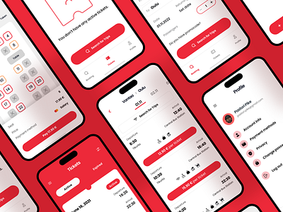 Bus Ticket Booking 🚌 - Mobile App app application booking bus app clean concept dynamic island flow interface ios minimal mobile mobile app red ticket ticket app ticket booking travel ui ux