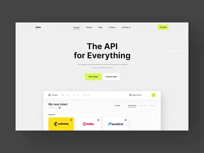 Zero — Landing page animation api design landing motion online ui ux web web3 website
