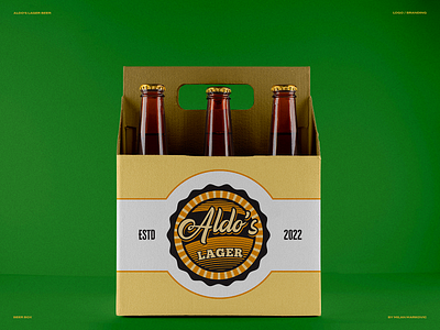 Aldo's Lager Six-Pack Bottle Carrier beer beer box bottle branding brewing craft beer design food and beverage graphic design ipa label logo packaging packing paper beer box retro six pack vintage