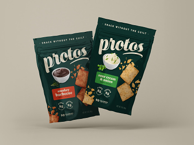 Protos baked bbq better for you chips crackers food logo packaging snacking snacks sour cream