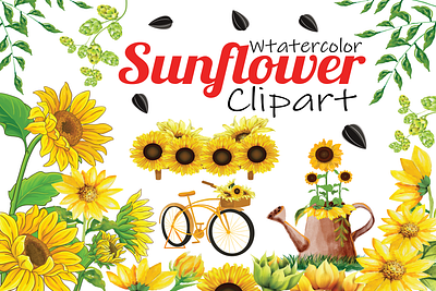 Watercolor Sunflower Clipart graphic design green leaves greenery frames greenery pattern greenery wreath summer flowers sunflower sunflower clipart sunflower watercolor sunflower wreaths ui watercolor watercolor flowers watercolor greenery watercolor leaves watercolor sunflowers