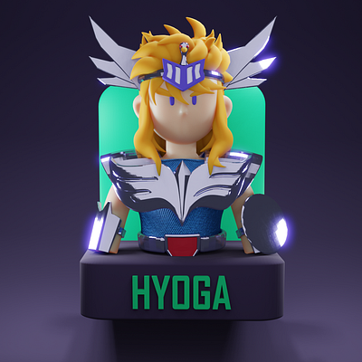 Hyoga - Saint Seiya 3D fanart 3d branding design graphic design illustration ui vector