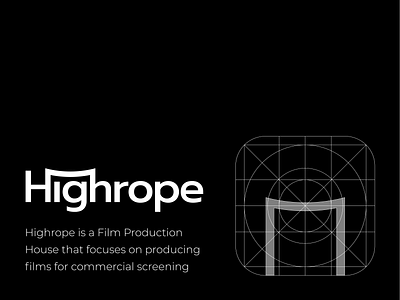 Highrope - Film Production House Visual Identity Design ad advertising branding cinema design film grid hidden meaning icon identity logo logotype maker movie production simple social media videography visual identity wordmark