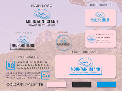 Mountain Island Logo And Branding Kit branding design company branding corporate logo creative logo graphic design island logo landscape luxury logo template mountain climbing mountain hiking mountain island mountain logo mountain peak mountain vacation shapes alphabet swimming travel typography vintage letter water