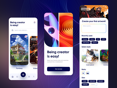 AI Creating image – app concept 2d 3d abstract ai art blockchain clean colorful concept create illustration image inspiration interaction minimal nft onboarding picture promt web3