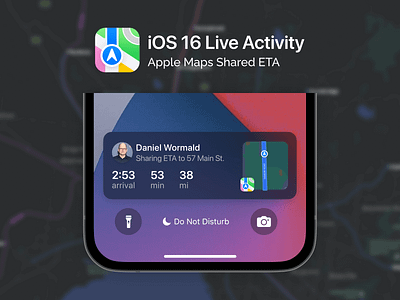 Apple Maps Shared ETA Live Activity (Concept) app apple apple maps concept design figma iphone ui ux design