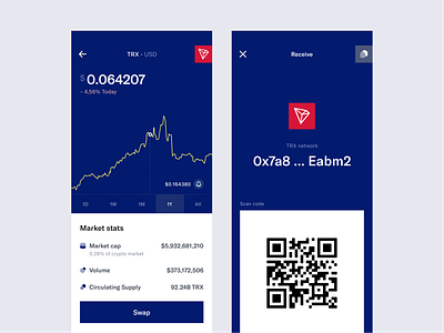 Price & Receive address assets bank binance blockchain chart coinbase coins crypto cryptocurrency exchange finance fintech price qr receive swap transaction volume wallet