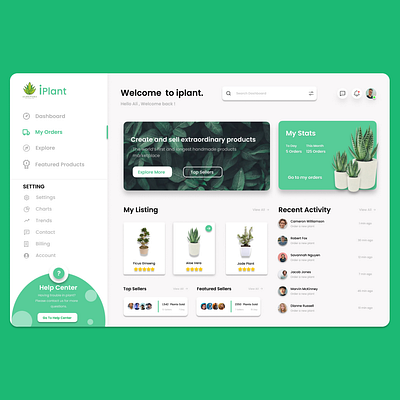 Plant Shop UI& UX branding design landing page plant ui ux web