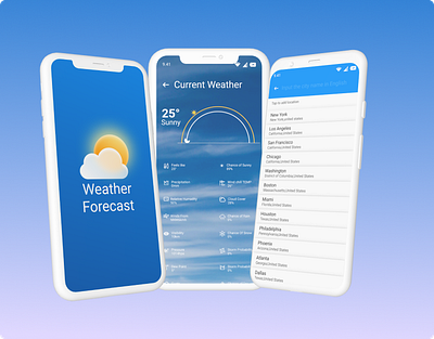 Modern Weather App Design... app design graphic design ui ux