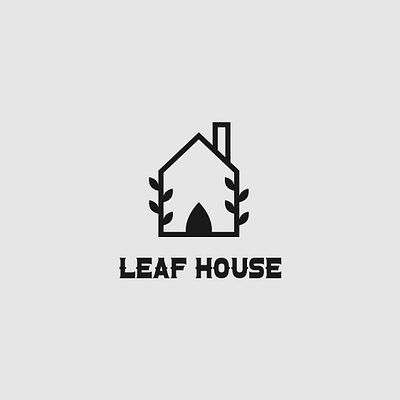 Leaf house logo concept brand identity branding design home house illustrator leaf logo logo design minimalist nature typography vector