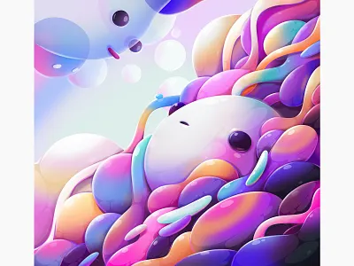 AI abstract ai cartoon character colorful concept design illustration procreate zutto