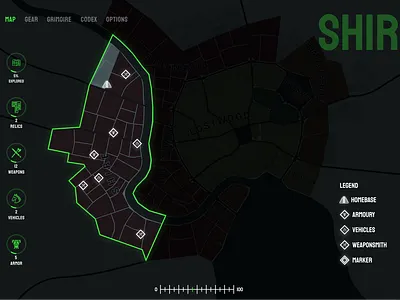 Outlands Map design game design game ui ui ui design ux