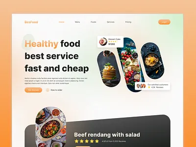 Besfood - Healthy food Landing page food healthy food landing page ui ui design uiux web design website