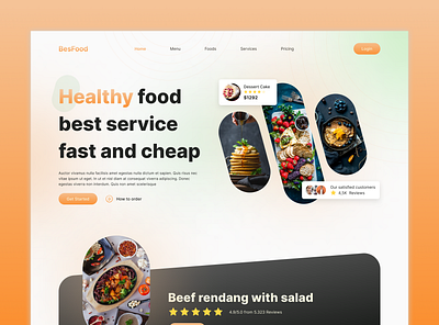 Besfood - Healthy food Landing page food healthy food landing page ui ui design uiux web design website