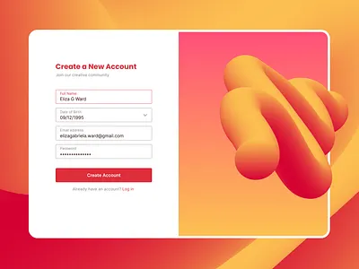 Create a New Account UI app dailyui dailyui challenge design designer illustration sign up signup uiux uiuxdesign web app website app