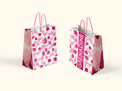 GRENADINE Visual Brand Identity branding graphic design grenadine identity logo logotype paper bag pomegranate vector