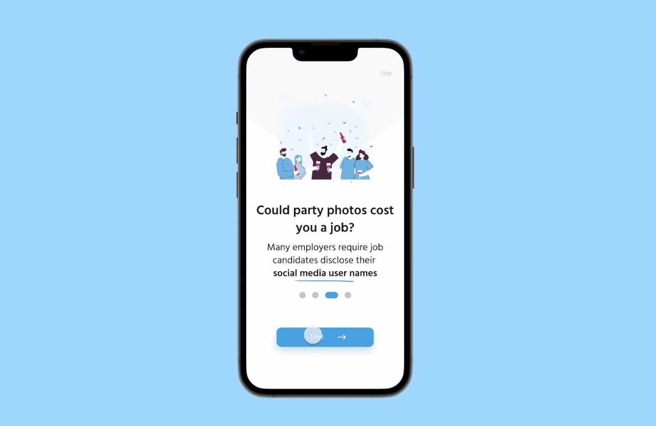 App that checks content before its published on Social Media apple pay blue business button design form ios loading login mobile mobile app pay process profile register social media subscribe twitter user video