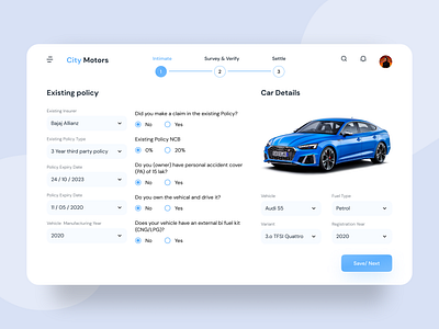 Car Insurance Dashboard android app car car insurance design fill form homepage insureance ios mobile ui radio butto ui design ui web design user ux