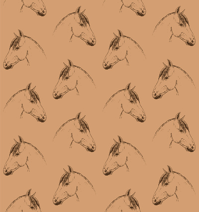 Seamless horse pattern animal dressage equestrian equine hand drawn horse illustration pony riding seamless pattern sport