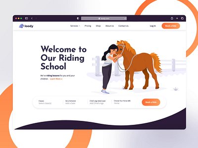 Hero Animation for Riding School animation booking platform design graphic illustration motion graphics ui uidesign ux