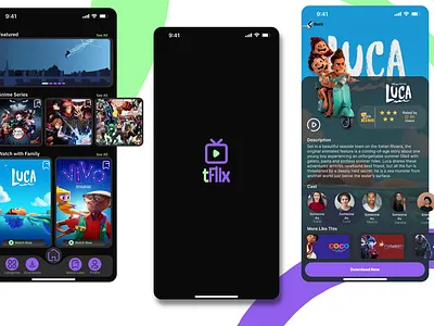 tFlix 3d app design graphic design illustration prototype u ui ux