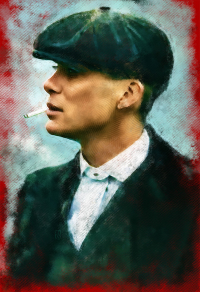 Tommy Shelby cillian murphy illustration netflix peaky blinders portrait