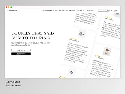 Daily Ui - 039 app dailyui dailyui 039 design graphic design ring testimonials ui uxui web webdesign