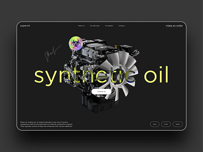 Motor oil branding cars dark theme design inspiration motor oil ui ux web