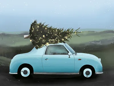 New Year tree design graphic design graphic tablet illustration photoshop photoshop drawing sketching vector xp pen