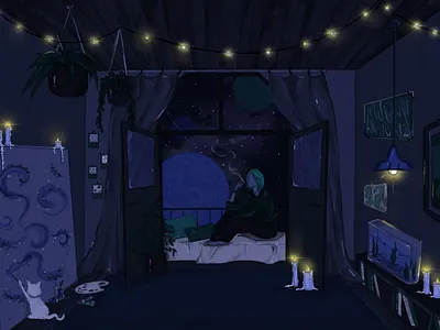 Dreamy Room art character illustration magic procreate
