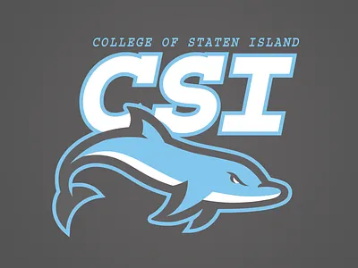 College of Staten Island Dolphins Primary Logo branding college of staten island college sports dolphins illustration logo sports logo