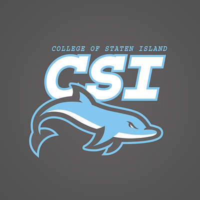 College of Staten Island Dolphins Primary Logo branding college of staten island college sports dolphins illustration logo sports logo