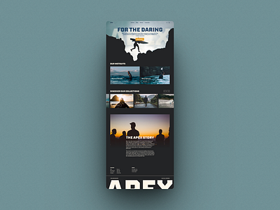 APEX Landing Page design graphic design surf typography ui webdesign