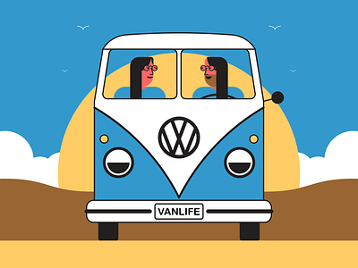 Van Life illustraion illustration illustration art illustration digital illustrations minimalist seattle vanlife volkswagen vw vwbus vwvan