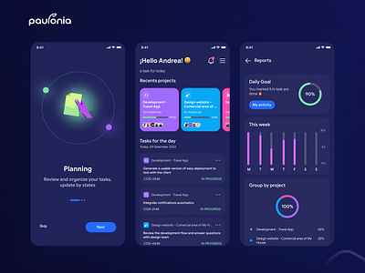 Task Management Mobile App app assana challenge clickup darkmode dashboard design figma jira managment mobile app planner task taskslist ui ux
