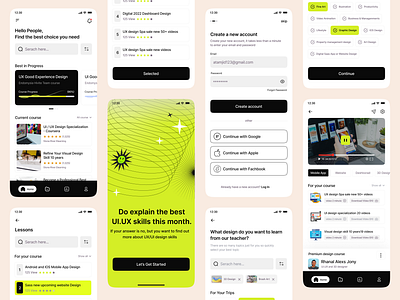 E-Learning Mobile App Design app design app ui colorful course course app e learning education education app educational graphic design learning platform minimal mobile app online course orizon pro app study ui design ui.ux e learning app uiux design